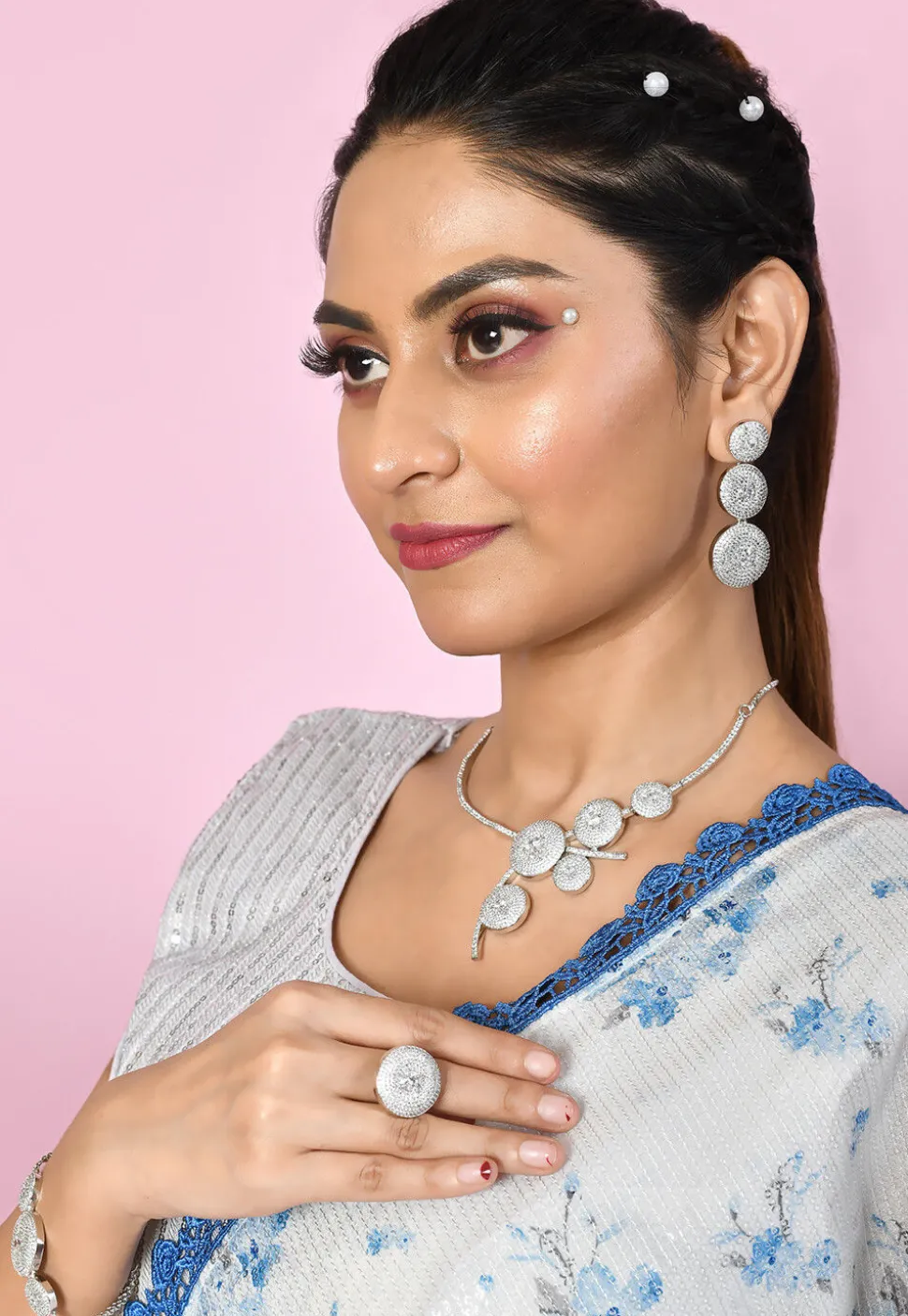 American Diamonds Studded Necklace Set