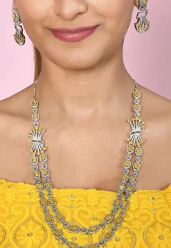 American Diamonds Studded Layered Necklace Set