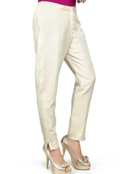 Art Dupion Silk Straight Pant in Off White