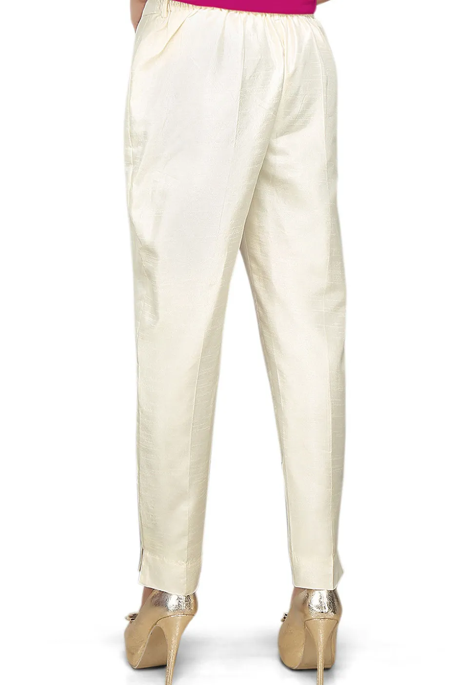 Art Dupion Silk Straight Pant in Off White