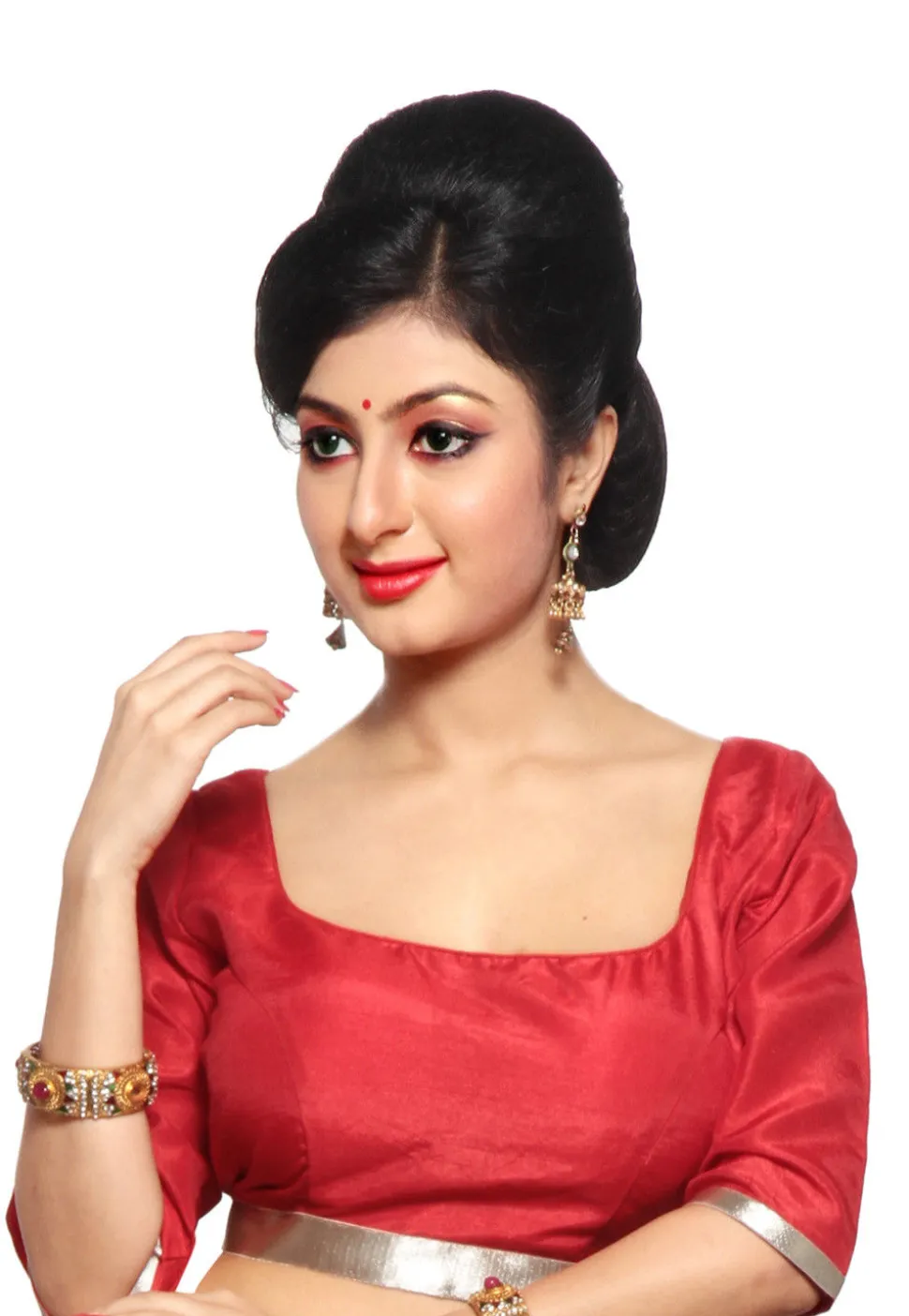 Art Silk Blouse in Red