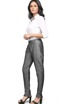 Art Silk Straight Pant in dark Grey