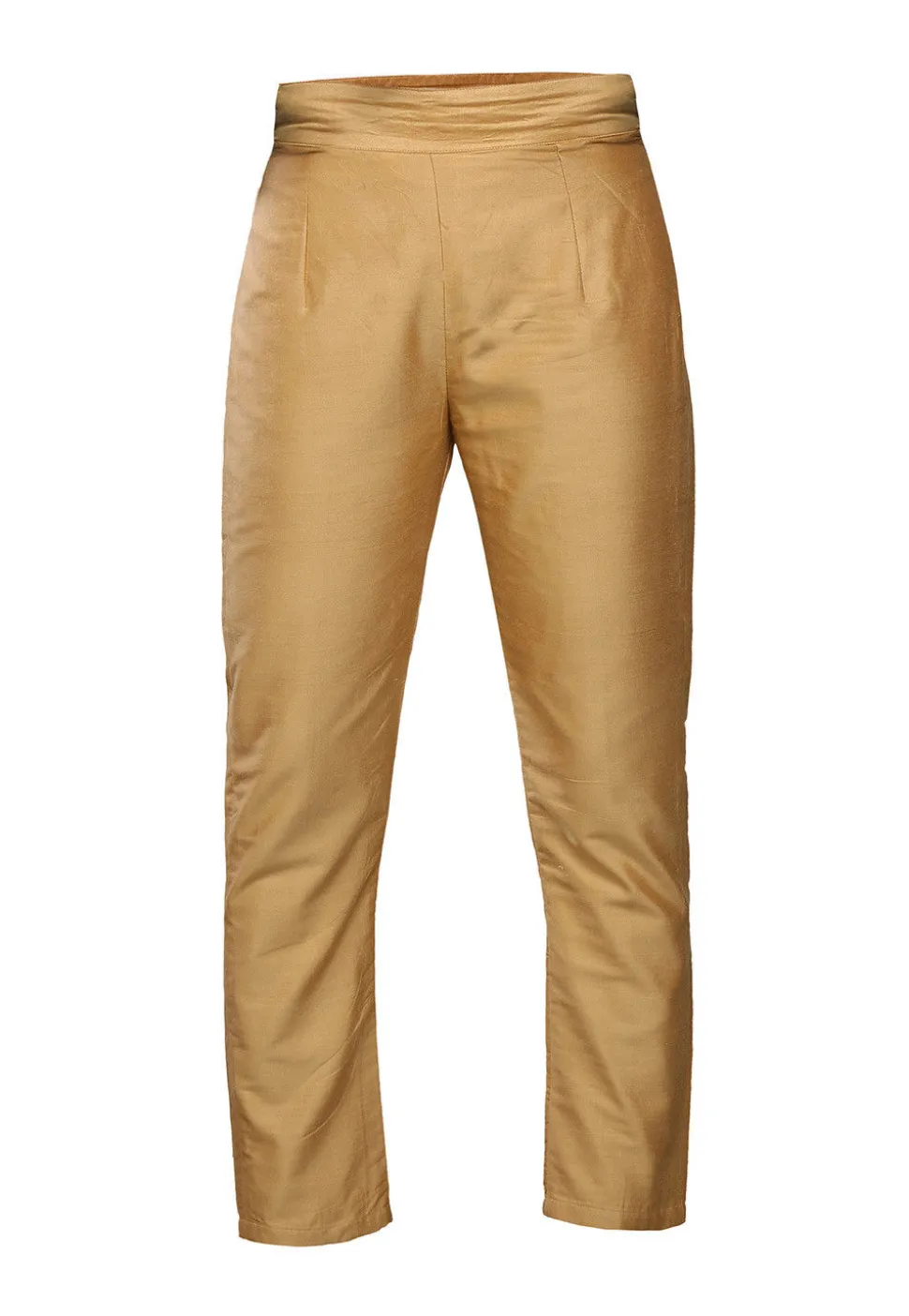 Art Silk Straight Pant In Beige