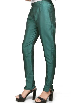 Art Silk Straight Pant in Teal Green