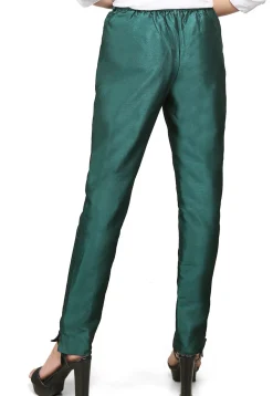 Art Silk Straight Pant in Teal Green