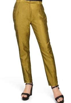 Art Silk Straight Pant in Olive Green