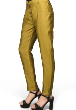 Art Silk Straight Pant in Olive Green
