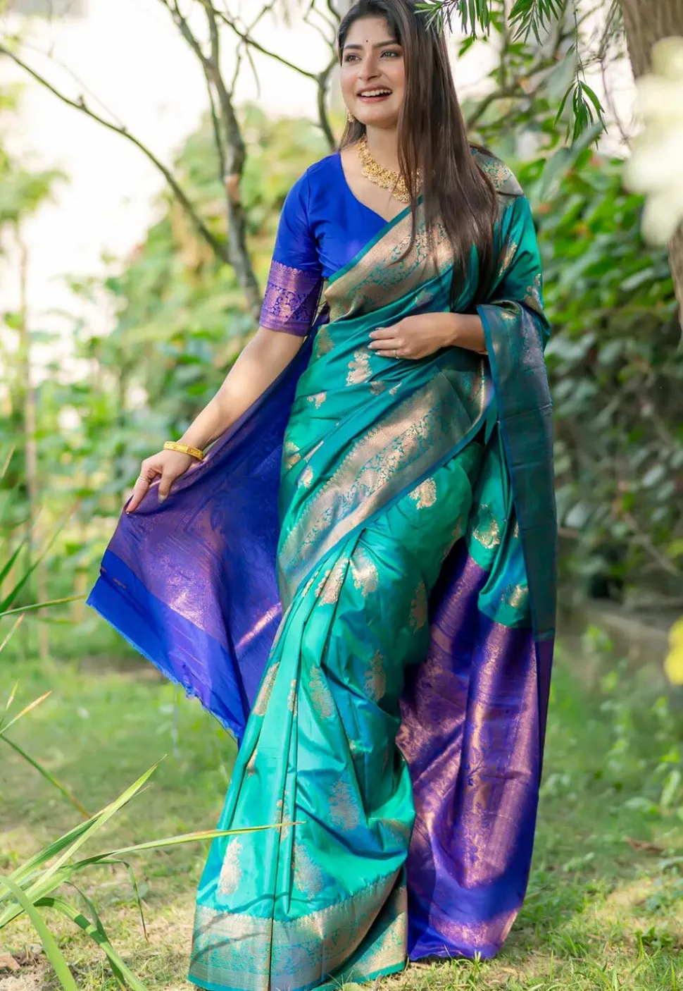 Banarasi Art Banarasi Silk Saree in Sea Green