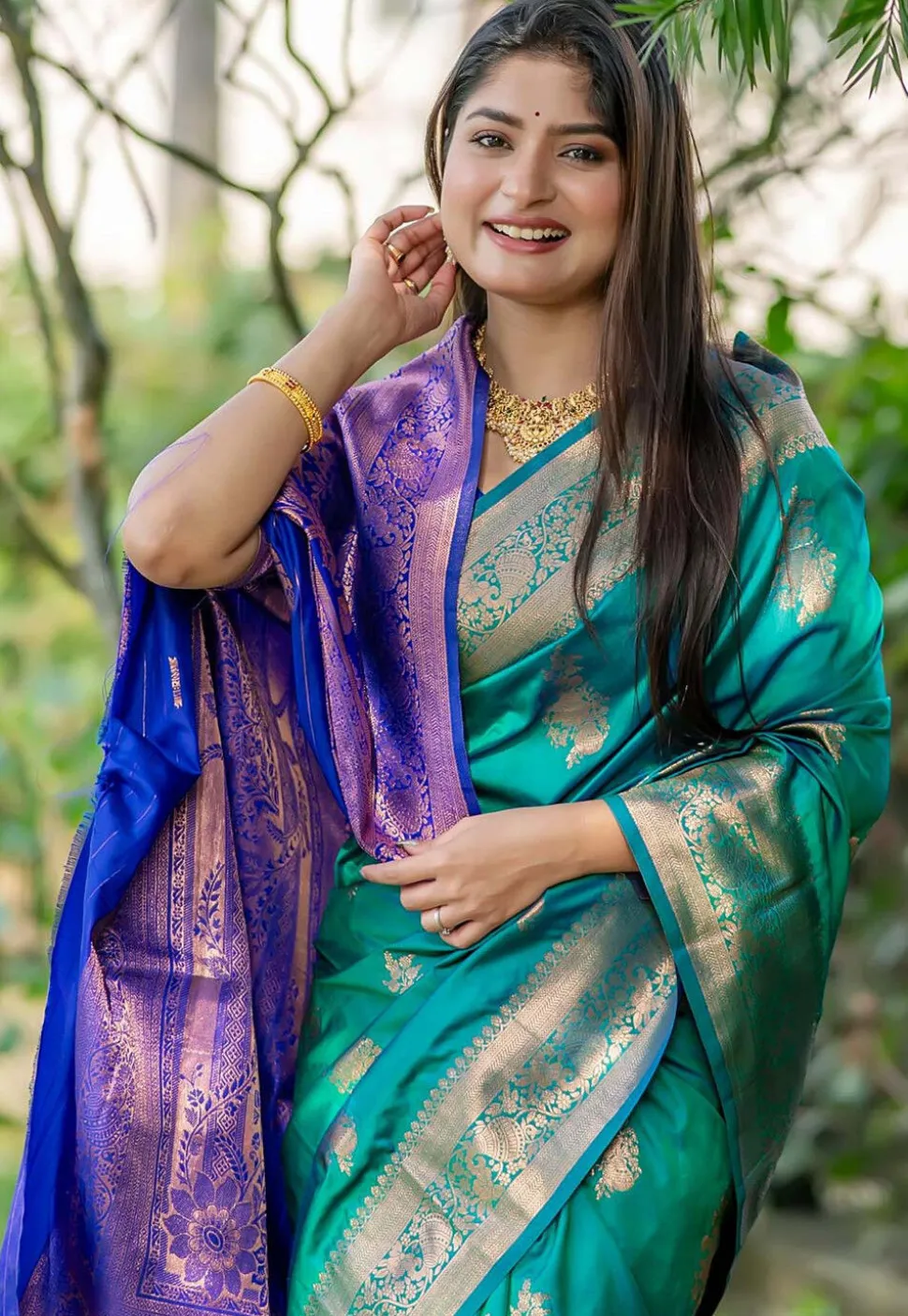 Banarasi Art Banarasi Silk Saree in Sea Green