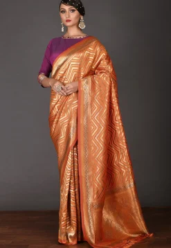 Banarasi Art Silk Saree in Orange