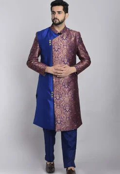 Banarasi Brocade Sherwani in Blue