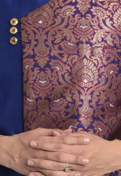 Banarasi Brocade Sherwani in Blue