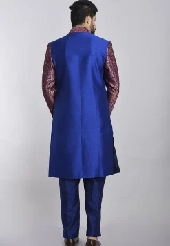 Banarasi Brocade Sherwani in Blue