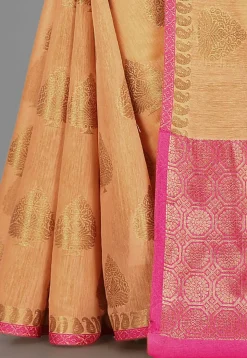 Banarasi Cotton Silk Saree in Beige