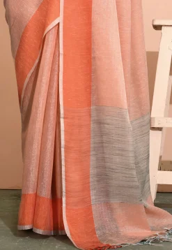 Banarasi Cotton Tissue Saree in Light Peach