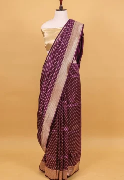 Banarasi Handloom Pure Katan Silk Saree in Violet
