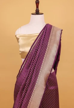Banarasi Handloom Pure Katan Silk Saree in Violet