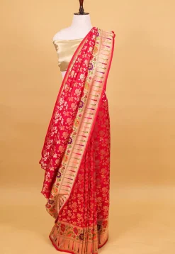 Banarasi Handloom Pure Katan Silk Saree in Fuchsia