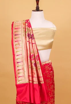 Banarasi Handloom Pure Katan Silk Saree in Fuchsia