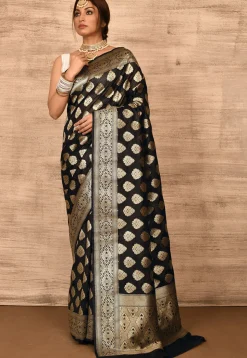 Banarasi Katan Silk Saree in Black