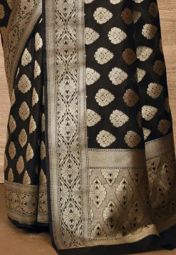 Banarasi Katan Silk Saree in Black