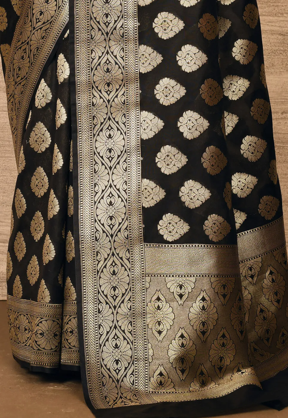 Banarasi Katan Silk Saree in Black