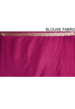 Banarasi Katan Silk Saree in Off White and Magenta