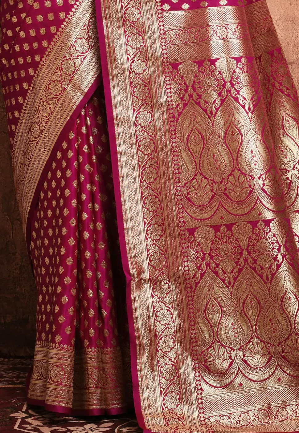Banarasi Katan Silk Saree in Magenta