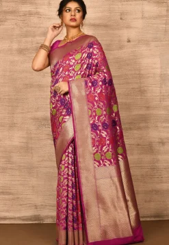 Banarasi Katan Silk Saree in Fuchsia