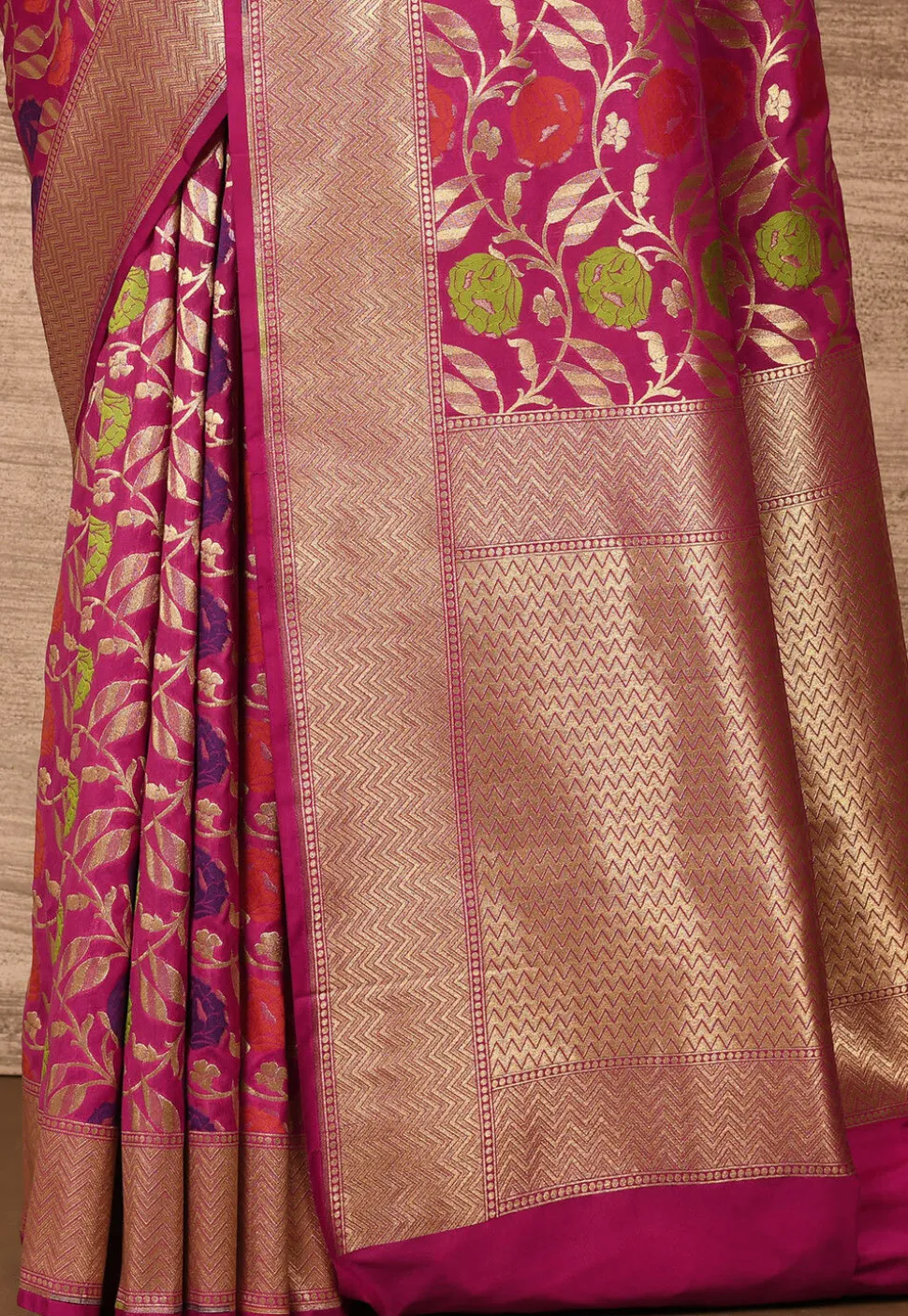 Banarasi Katan Silk Saree in Fuchsia