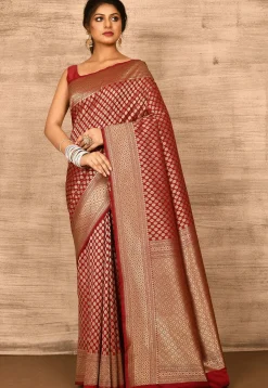 Banarasi Katan Silk Saree in Red
