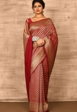 Banarasi Katan Silk Saree in Red