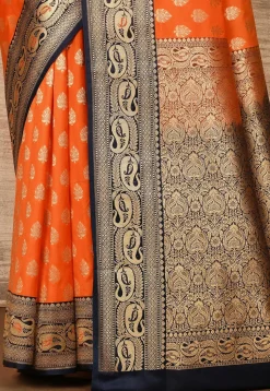 Banarasi Katan Silk Saree in Orange