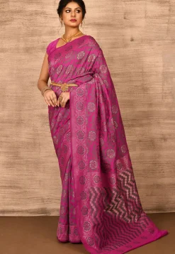 Banarasi Katan Silk Saree in Fuchsia