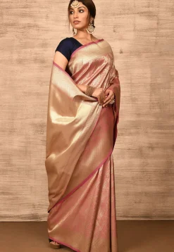 Banarasi Katan Silk Saree in Peach