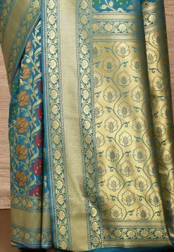 Banarasi Katan Silk Saree in Blue