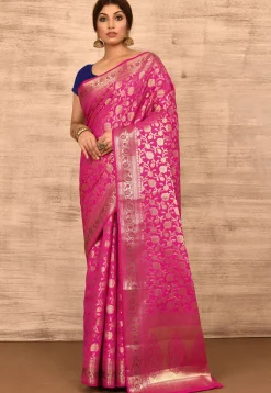 Banarasi Katan Silk Saree in Fuchsia