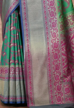 Banarasi Katan Silk Saree in Green