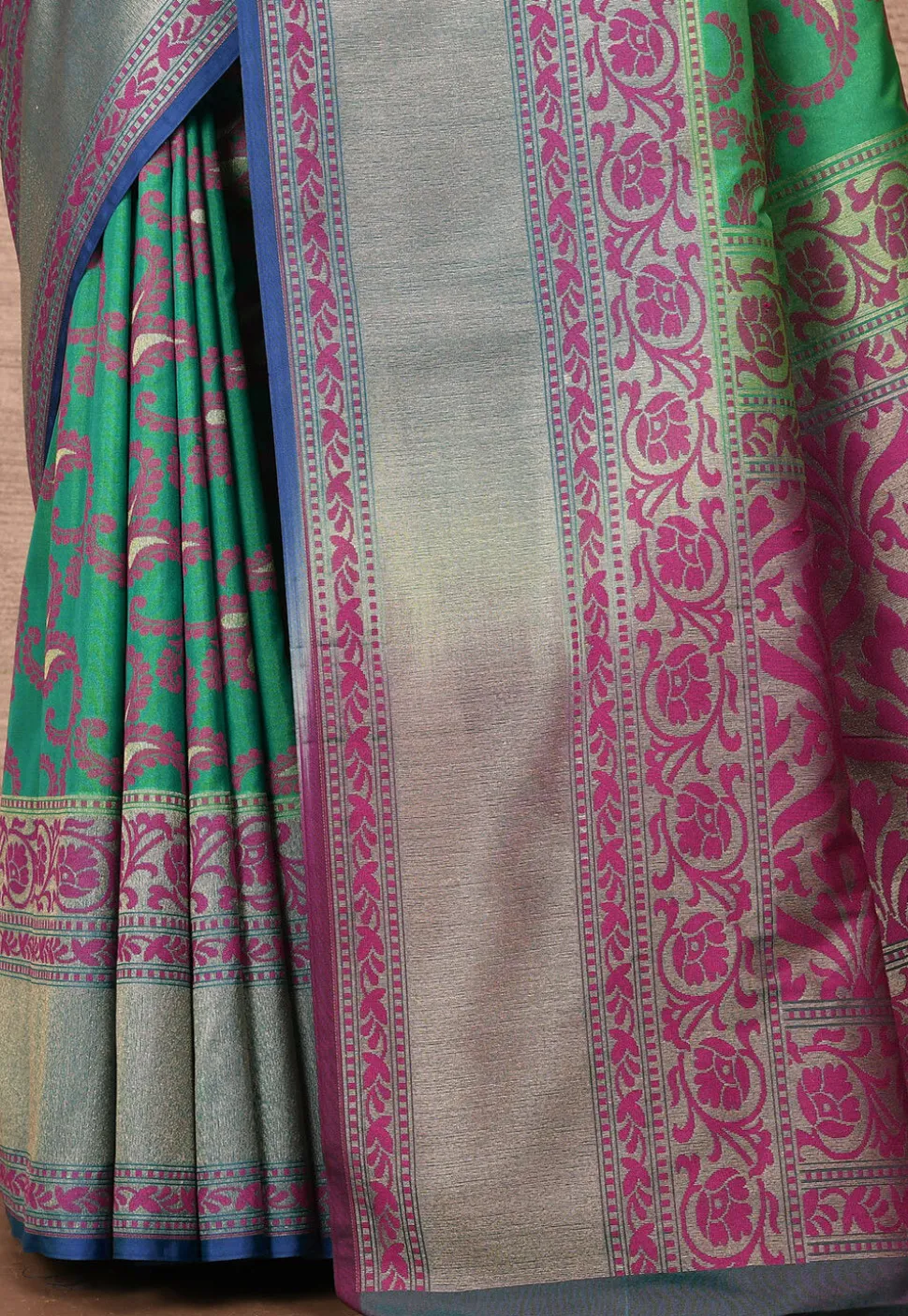 Banarasi Katan Silk Saree in Green