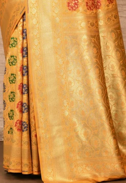 Banarasi Katan Silk Saree in Mustard