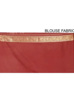 Banarasi Katan Silk Saree in Maroon and Teal Green