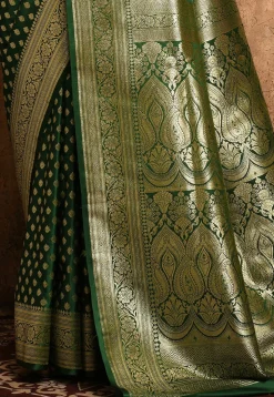 Banarasi Katan Silk Saree in Green