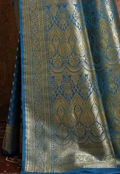 Banarasi Katan Silk Saree in Blue