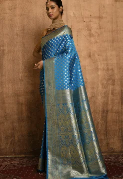 Banarasi Katan Silk Saree in Blue