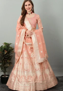Banarasi Lehenga in Peach