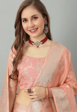 Banarasi Lehenga in Peach