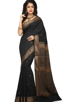Banarasi Muga Silk Saree in Black