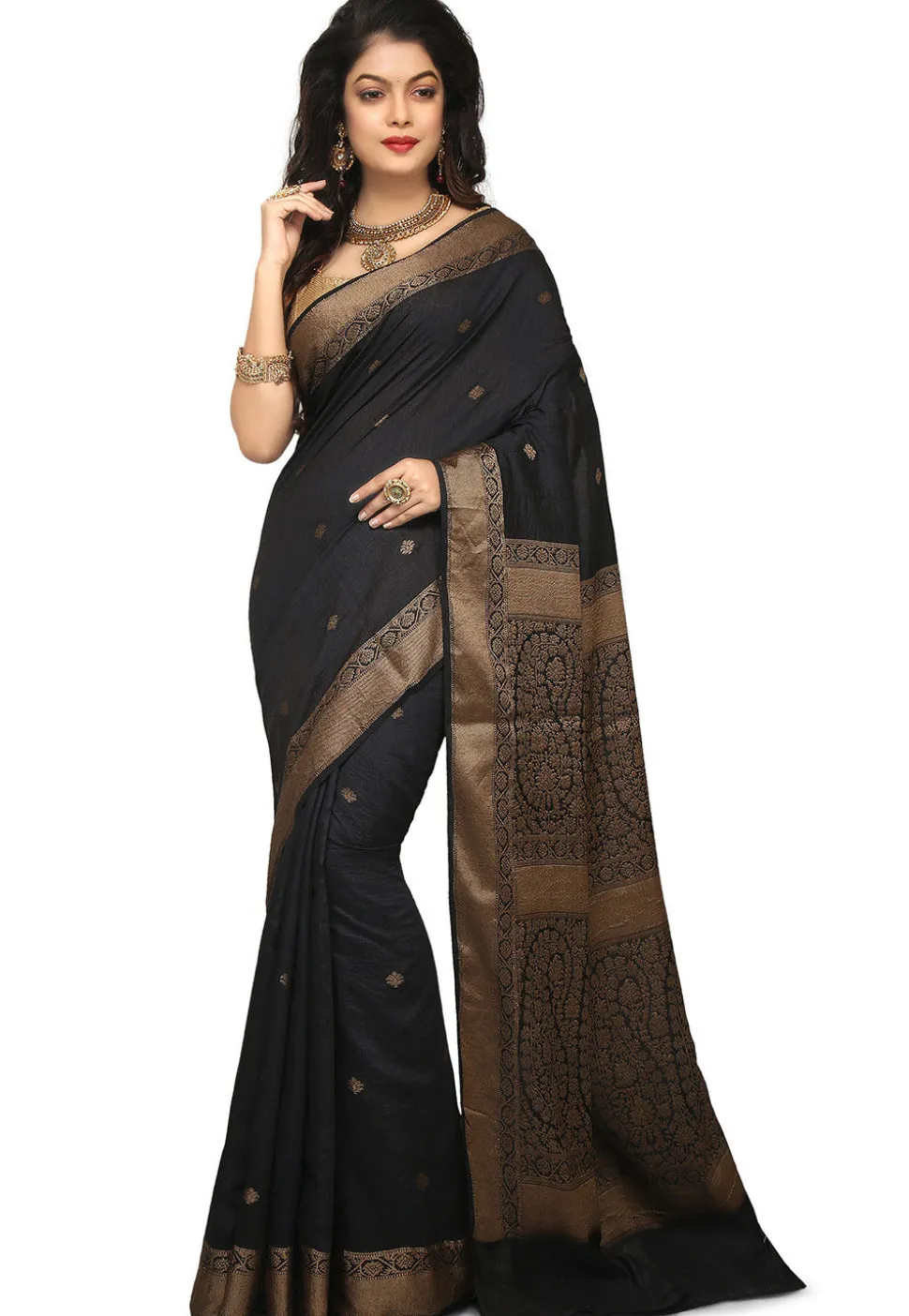 Banarasi Muga Silk Saree in Black