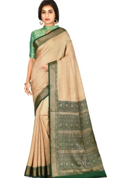 Banarasi Muga Silk Saree in Beige