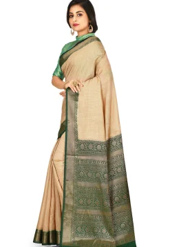 Banarasi Muga Silk Saree in Beige
